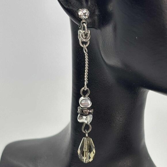 Silver Drop Earrings - Picture 1 of 3